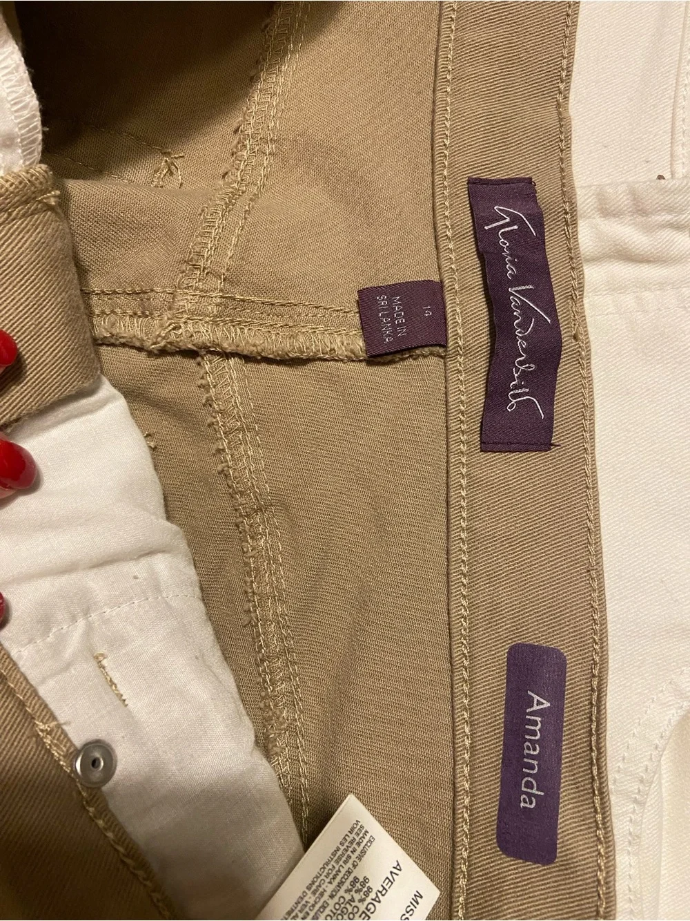 Gloria Vanderbilt Size 14 Amanda Neutral Tan Straight-Leg Pants
